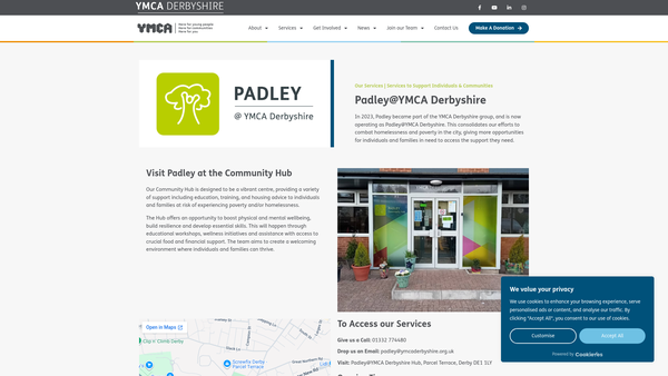 Screenshot of the Padley Group website