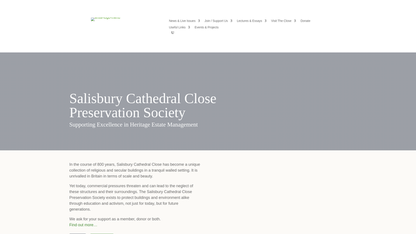 Screenshot of the Salisbury Cathedral Close Preservation Society website