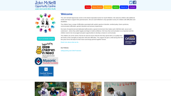Screenshot of the The John Mcneill Opportunity Centre website