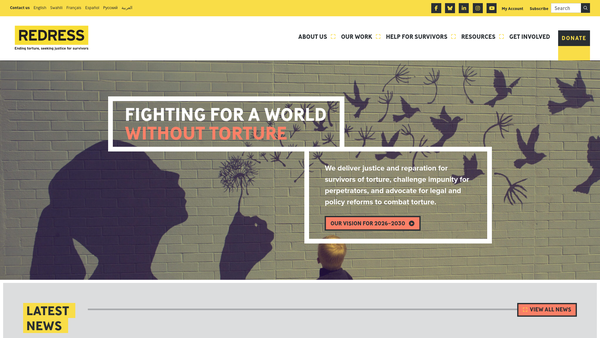 Screenshot of the The Redress Trust Limited website