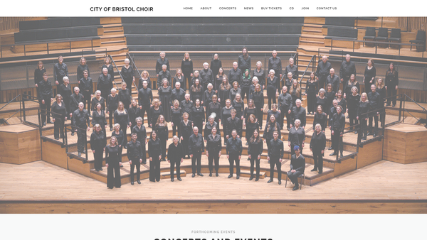 Screenshot of the City Of Bristol Choir website