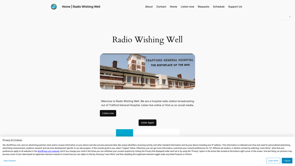 Screenshot of the Radio Wishing Well website