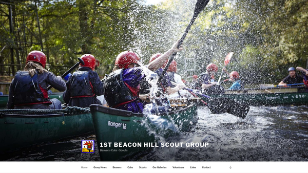 Screenshot of the 1st Beacon Hill Scout Group website