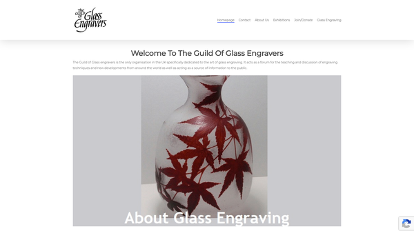 Screenshot of the The Guild Of Glass Engravers website