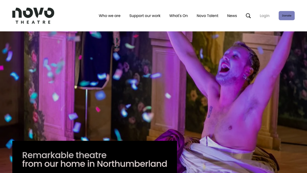 Screenshot of the Novo Theatre Ltd website