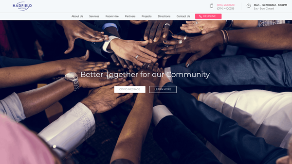 Screenshot of the Hadfield Institute Limited website