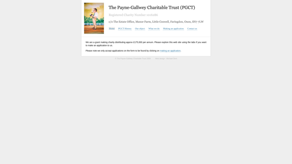 Screenshot of the Payne Gallwey 1989 Charitable Trust website