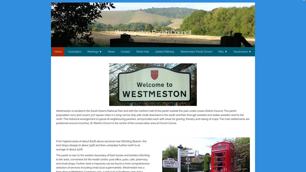 Screenshot of the Westmeston Parish Room Trust website