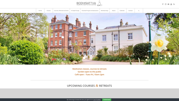 Screenshot of the Bodhisattva Kadampa Meditation Centre website