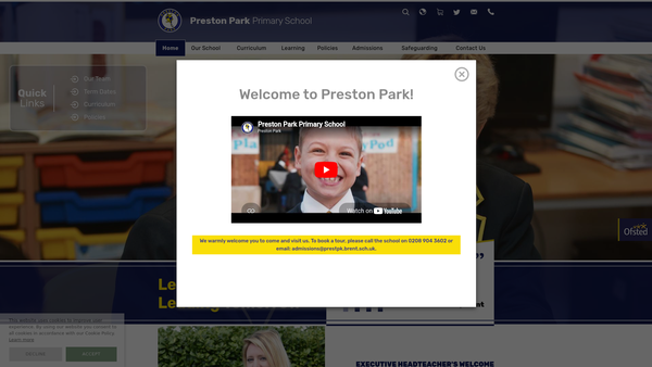Screenshot of the Parents And Staff Association Of Preston Park Primary School website