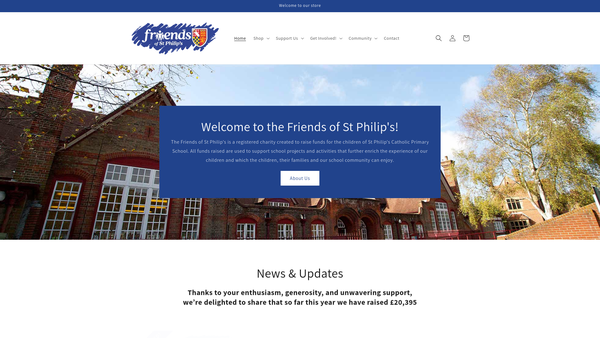 Screenshot of the Friends Of St Philip's website