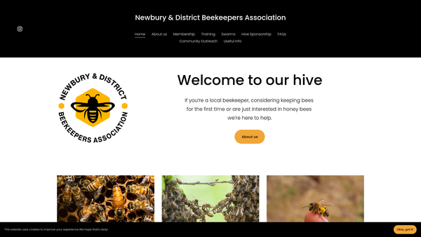 Screenshot of the Newbury And District Beekeepers Association website