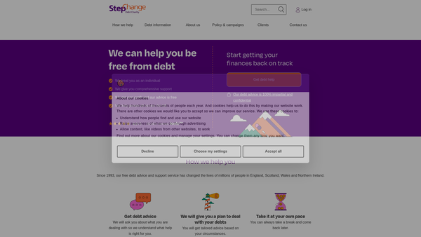 Screenshot of the Foundation For Credit Counselling website