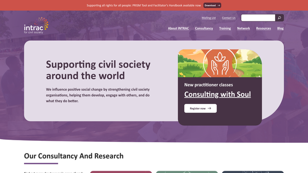 Screenshot of the International Non-Governmental Organisation Training And Research Centre website