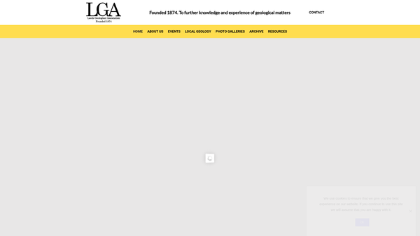 Screenshot of the Leeds Geological Association website