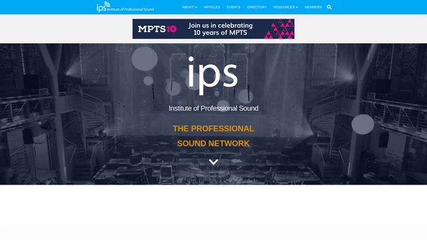 Screenshot of the The Institute Of Professional Sound website