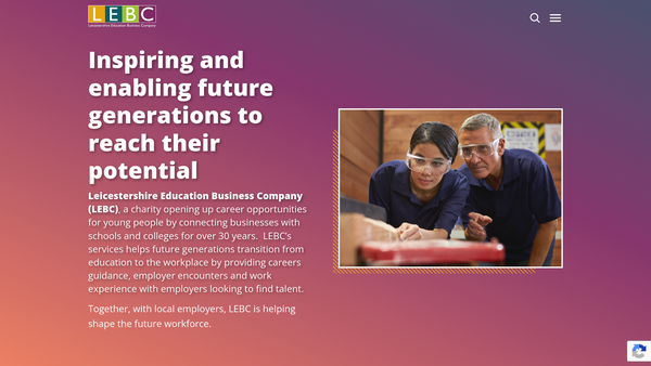 Screenshot of the Leicestershire Education Business Company Limited website