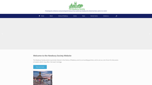 Screenshot of the The Newbury Society website