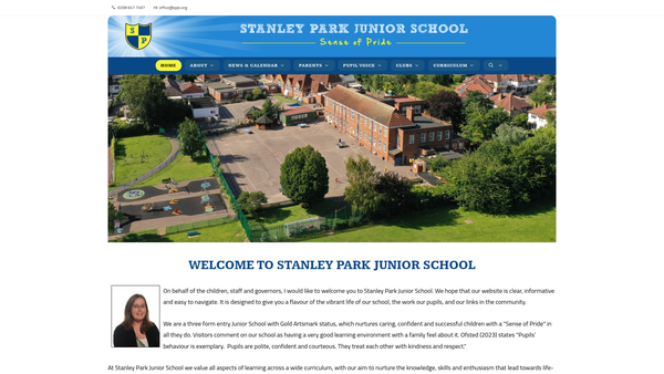 Screenshot of the Stanley Park Junior School Parent Teachers Association website