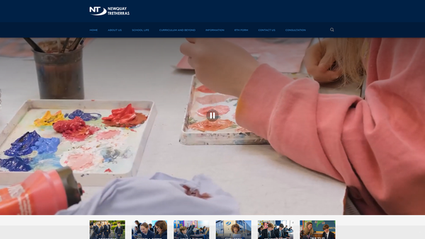 Screenshot of the Newquay Tretherras Charitable Trust website