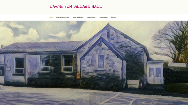 Screenshot of the Lawhitton Parish Hall Committee website