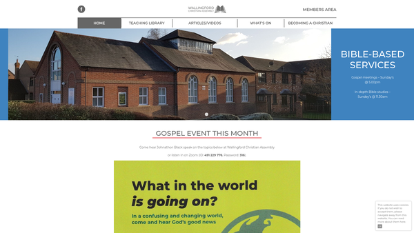Screenshot of the Wallingford Christian Assembly website