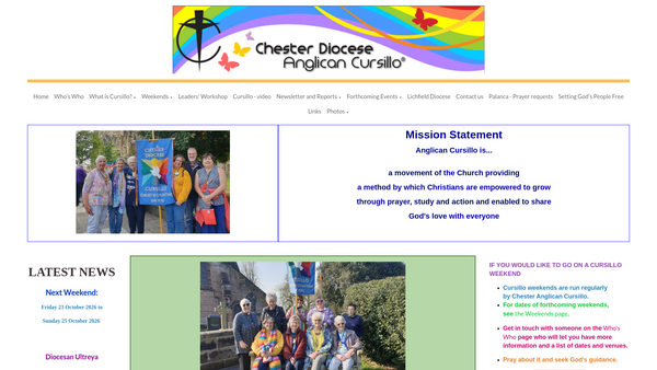 Screenshot of the Cursillo Chester website