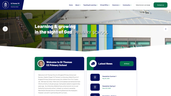 Screenshot of the St Thomas's Parochial School Association website