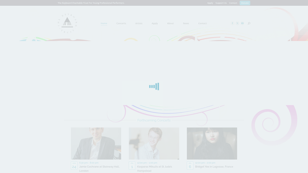 Screenshot of the Keyboard Charitable Trust For Young Professional Performers website
