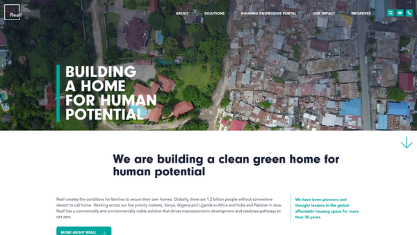 Screenshot of the Reall Limited website