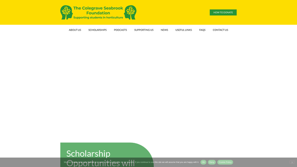 Screenshot of the The Colegrave Seabrook Foundation website