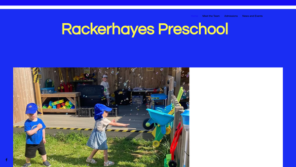 Screenshot of the Rackerhayes Pre-School website