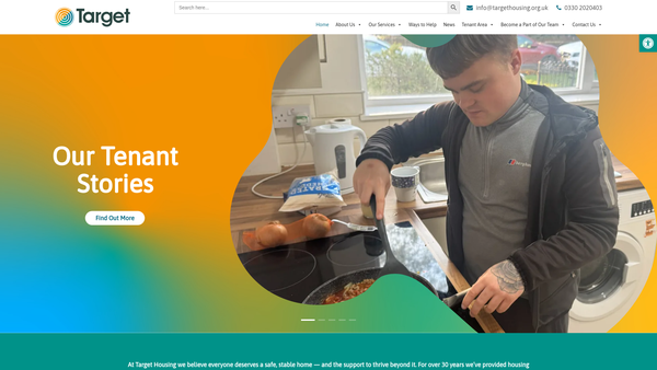 Screenshot of the Target Housing Limited website