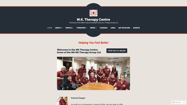 Screenshot of the M K Multiple Sclerosis Therapy Group Limited website