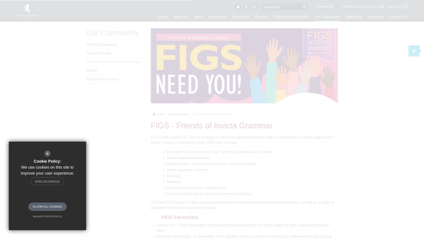 Screenshot of the Friends Of Invicta Grammar School For Girls website