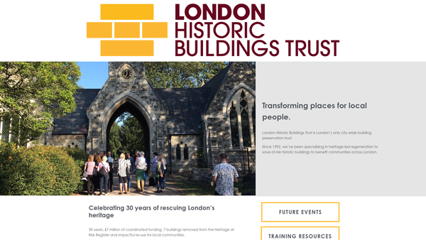 Screenshot of the London Historic Buildings Trust Ltd website
