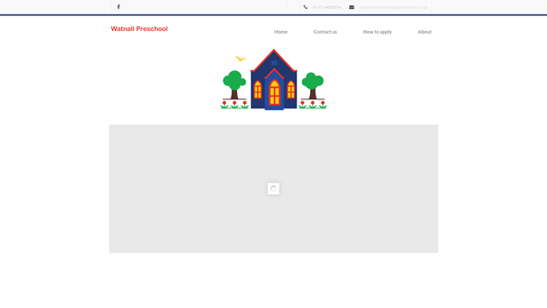 Screenshot of the Watnall Pre-School Playgroup website