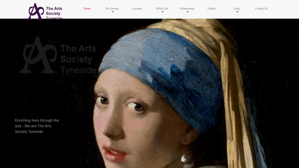 Screenshot of the Tyneside Decorative And Fine Arts Society website