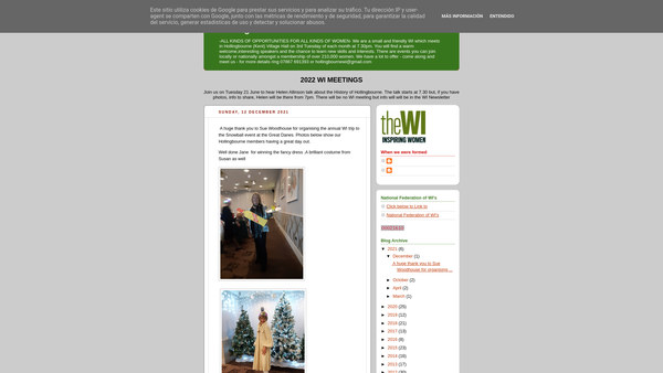 Screenshot of the Hollingbourne Women's Institute website