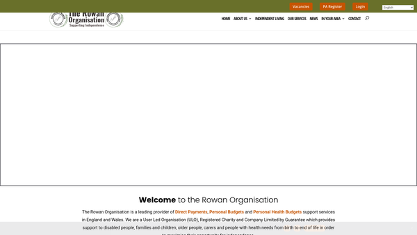Screenshot of the Rowan Organisation website