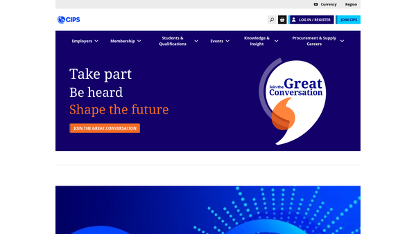 Screenshot of the The Chartered Institute Of Procurement And Supply website