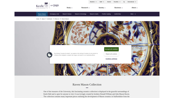 Screenshot of the Raven Trust At Keele University website