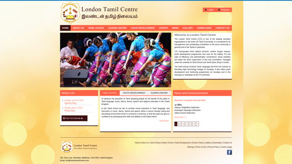 Screenshot of the London Tamil Centre website