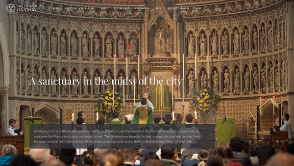 Screenshot of the Oxford Oratory Of St Philip Neri website