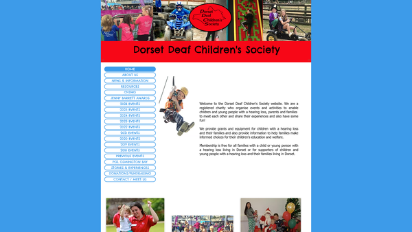 Screenshot of the The Dorset Deaf Childrens Society website