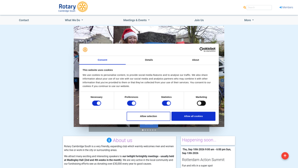 Screenshot of the Rotary Club Of Cambridge South Trust Fund website