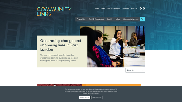 Screenshot of the Community Links Trust Limited website