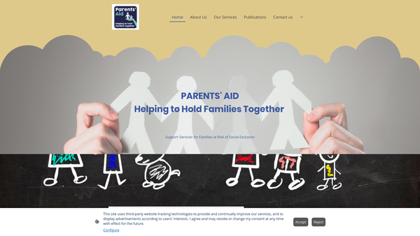 Screenshot of the Parents' Aid (Southern Essex) website