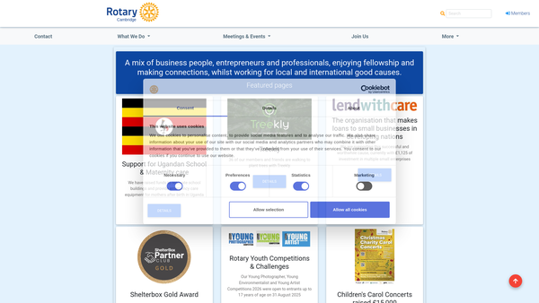 Screenshot of the Rotary Club Of Cambridge Trust Fund website