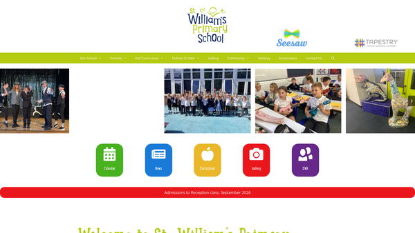 Screenshot of the St Williams Association website